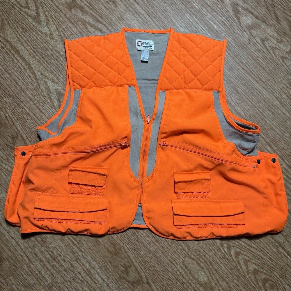 Blaze Orange Hunting Vest XXL Field Utility Game Pockets Sports Afield Upland